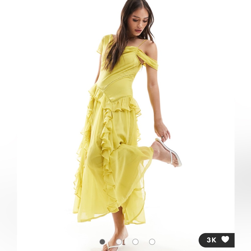 Yellow Ruffled Maxi Dress